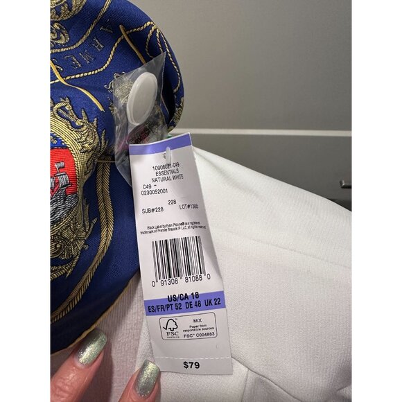 Black Label Evan-Picone Size 18 Natural White Blazer Women's Jacket NWT - Picture 2 of 9